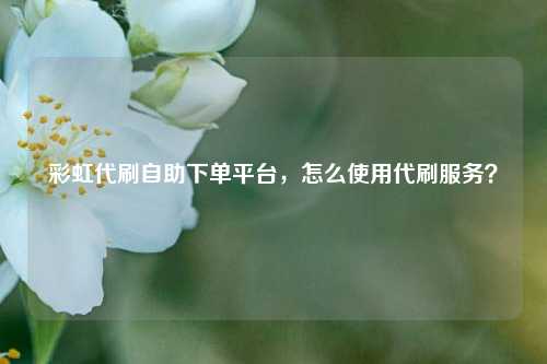 彩虹代刷自助下单平台，怎么使用代刷服务？